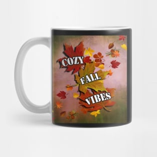 Copy of Cozy Fall Vibes Quote Graphic Autumn Leaves Gifts Mug